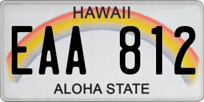 HI license plate EAA812