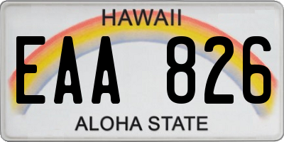 HI license plate EAA826