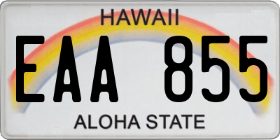 HI license plate EAA855