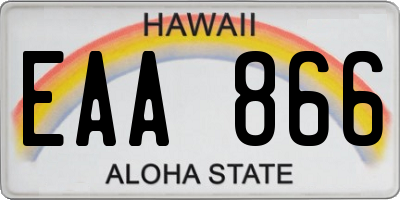 HI license plate EAA866