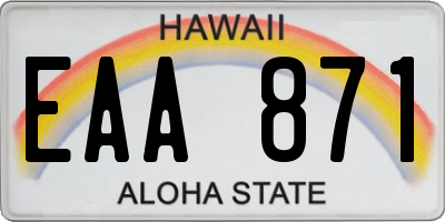 HI license plate EAA871