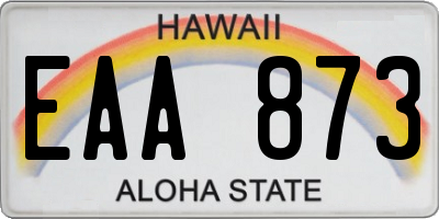 HI license plate EAA873
