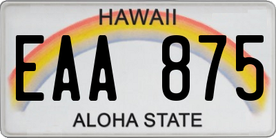 HI license plate EAA875