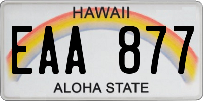 HI license plate EAA877