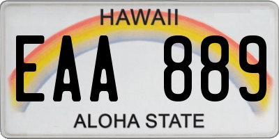HI license plate EAA889