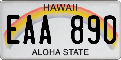 HI license plate EAA890