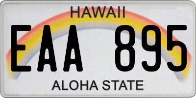 HI license plate EAA895