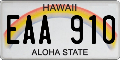 HI license plate EAA910