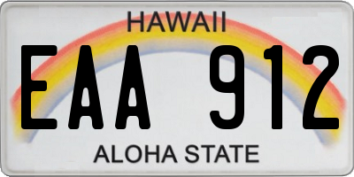 HI license plate EAA912