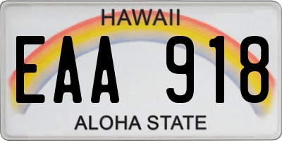 HI license plate EAA918
