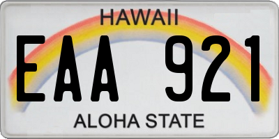 HI license plate EAA921