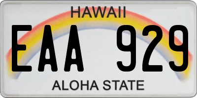 HI license plate EAA929