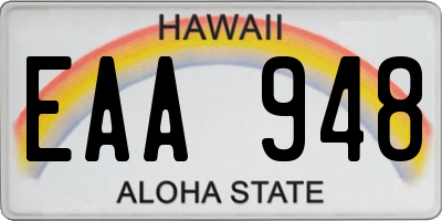 HI license plate EAA948