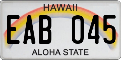 HI license plate EAB045