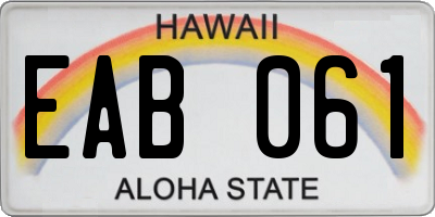 HI license plate EAB061