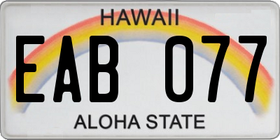 HI license plate EAB077