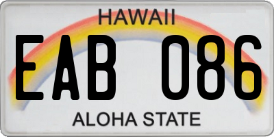 HI license plate EAB086