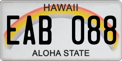 HI license plate EAB088