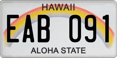 HI license plate EAB091