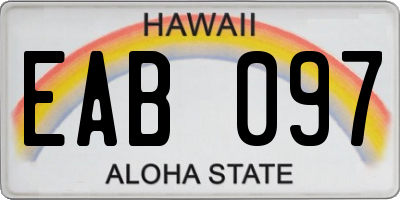 HI license plate EAB097