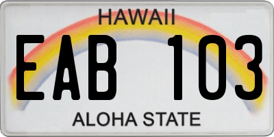 HI license plate EAB103