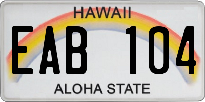 HI license plate EAB104