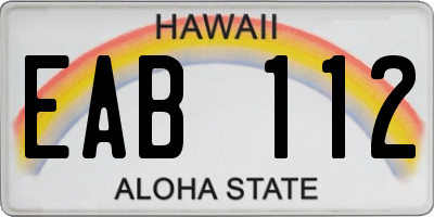 HI license plate EAB112