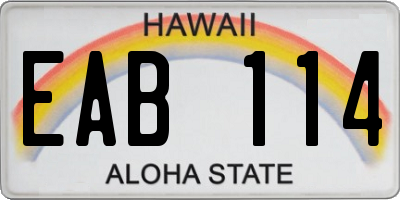 HI license plate EAB114