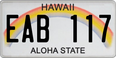 HI license plate EAB117