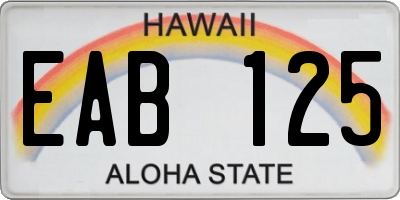 HI license plate EAB125