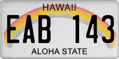 HI license plate EAB143
