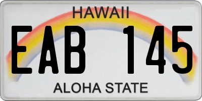 HI license plate EAB145