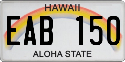 HI license plate EAB150