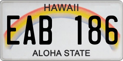 HI license plate EAB186