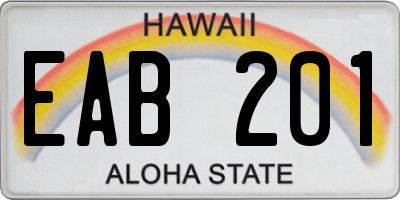 HI license plate EAB201