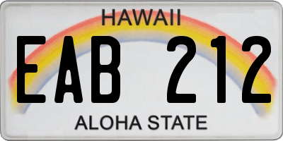 HI license plate EAB212