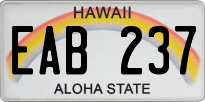 HI license plate EAB237