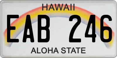 HI license plate EAB246