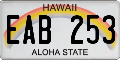 HI license plate EAB253