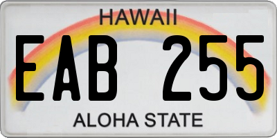 HI license plate EAB255