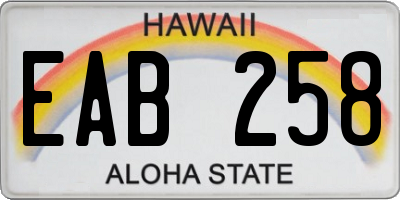 HI license plate EAB258