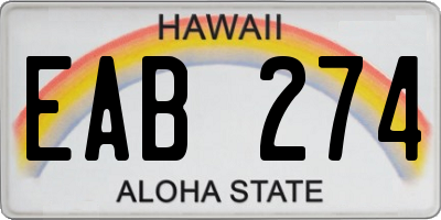 HI license plate EAB274
