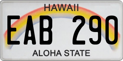 HI license plate EAB290