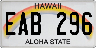 HI license plate EAB296