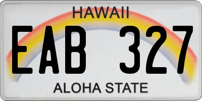 HI license plate EAB327