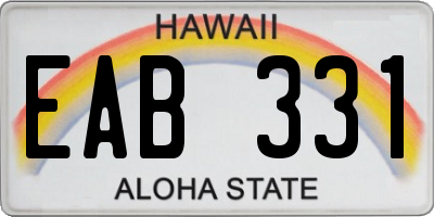 HI license plate EAB331
