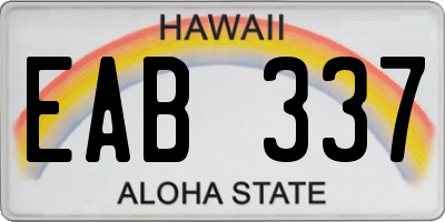 HI license plate EAB337