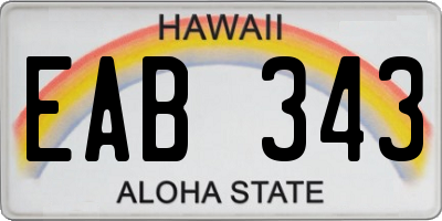 HI license plate EAB343