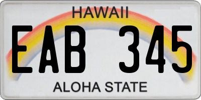 HI license plate EAB345