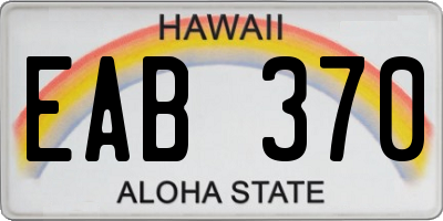 HI license plate EAB370